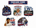 Chicago Cubs Moments Sticker Collection – Set of 5 Die-Cut Baseball Stickers – Wrigley Field, 2016 World Series & Cubs Legends