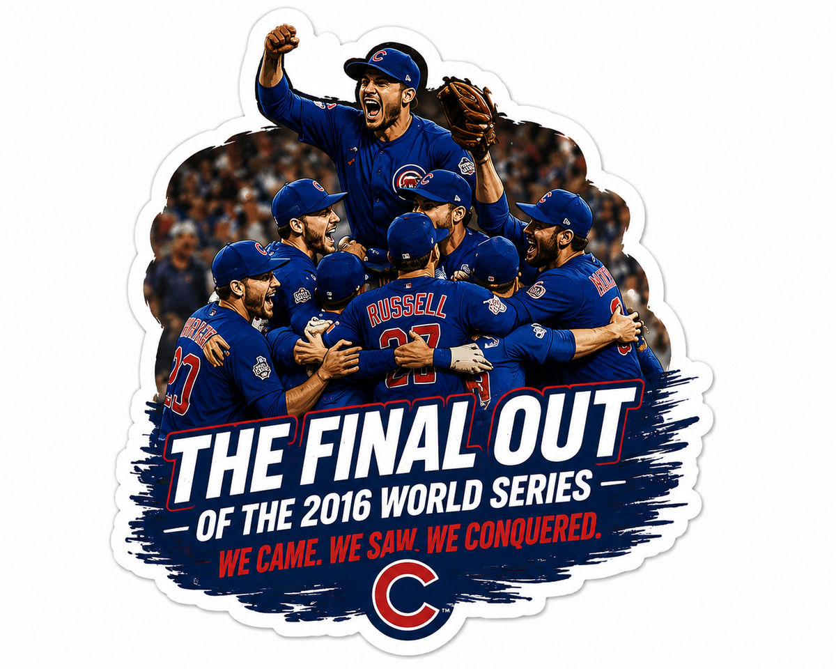 Chicago Cubs Moments Sticker Collection – Set of 5 Die-Cut Baseball Stickers – Wrigley Field, 2016 World Series & Cubs Legends