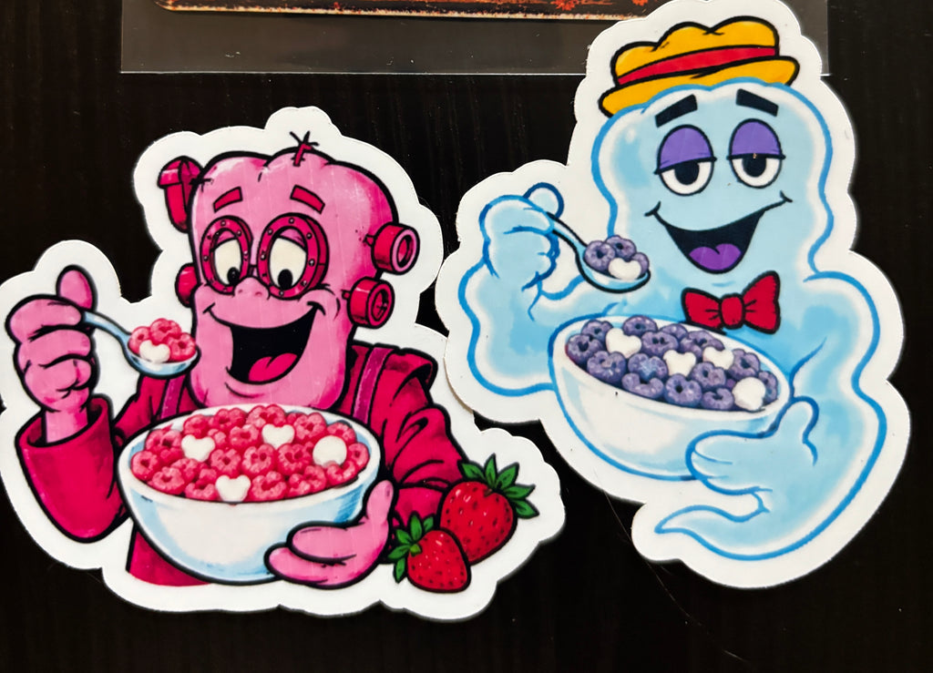Halloween Cereal Monster Sticker Pack – Set of 5 Cute Retro Monster Die-Cut Stickers