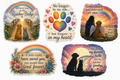 Rainbow Bridge Pet Memorial Sticker Collection – Set of 5 Remembrance Stickers – Dog & Cat Loss Sympathy – Forever in My Heart