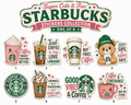 Cute Starbucks Coffee Sticker Collection set of 8 die-cut stickers