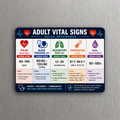 Adult Vital Signs Quick Reference Magnet – Nursing Medical Cheat Sheet – BP Pulse Respiration Temperature SpO2 – 3.6" x 2.6"