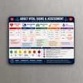 Adult Vital Signs & Assessment Quick Reference Magnet – Nursing Medical Cheat Sheet – BP, Pulse, SpO2, Pain Scale – 3.6" x 2.6"