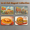 In-N-Out Burger Magnet Collection – Set of 4 Retro California Fast Food Magnets – Burgers, Animal Style Fries & Vintage Restaurants