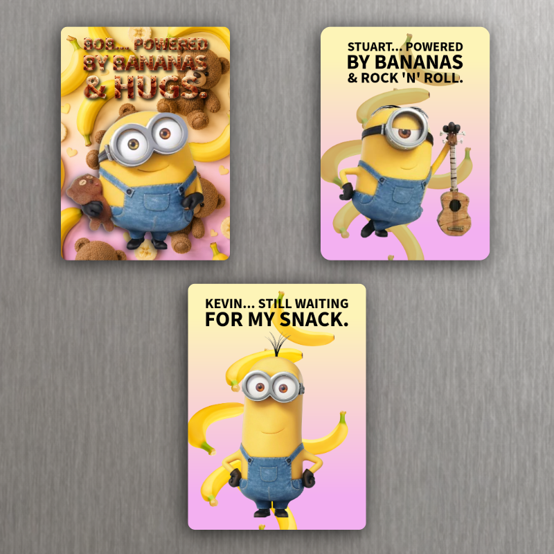 Minions Magnet | Kevin Stuart Bob Group 2.18 x 3 Fridge Magnet Vintage