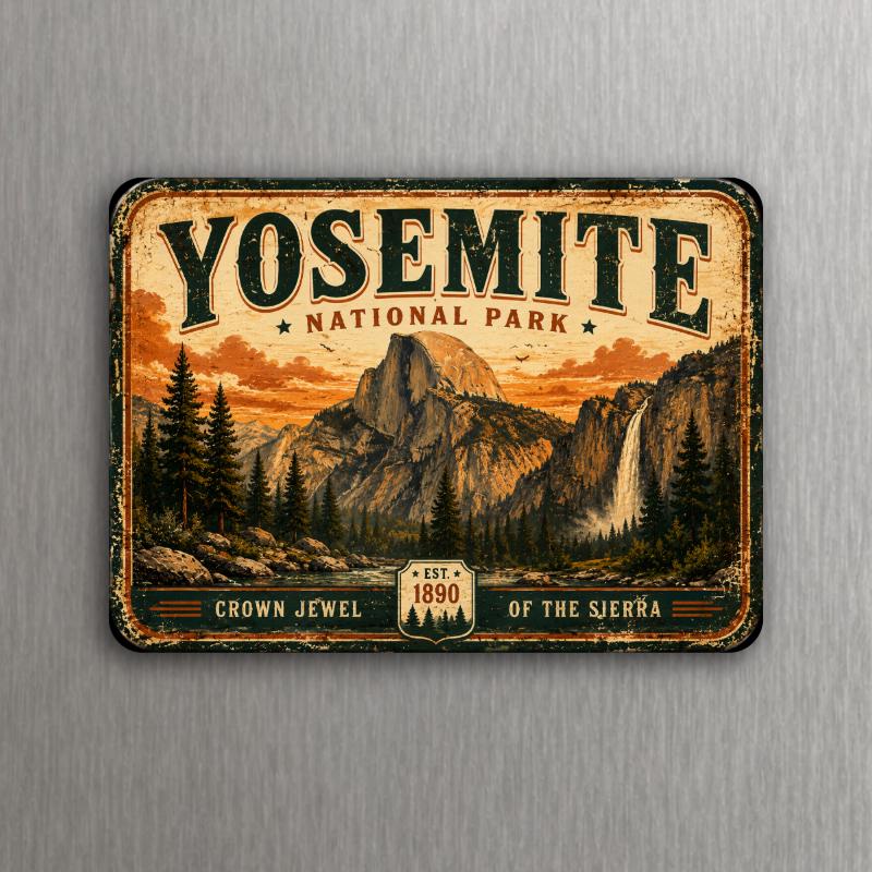 Vintage National Parks Magnet Set – Yellowstone Yosemite Grand Canyon Joshua Tree – 4 Pack - Choose image 3