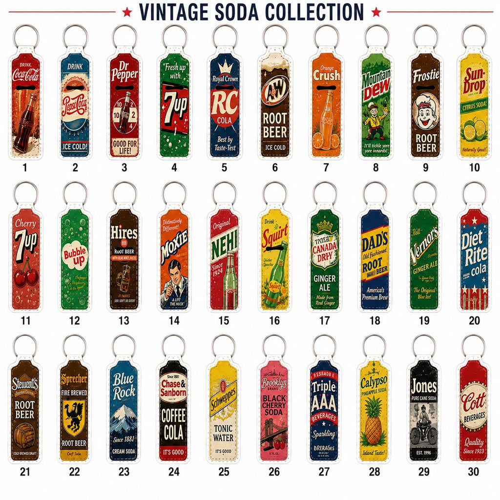 Pick Any 2 Vintage Soda Lipstick & Chapstick Holder Keychains – 30 Retro Designs (Coca Cola, 7up)– 6.48 FREE Shipping image 1