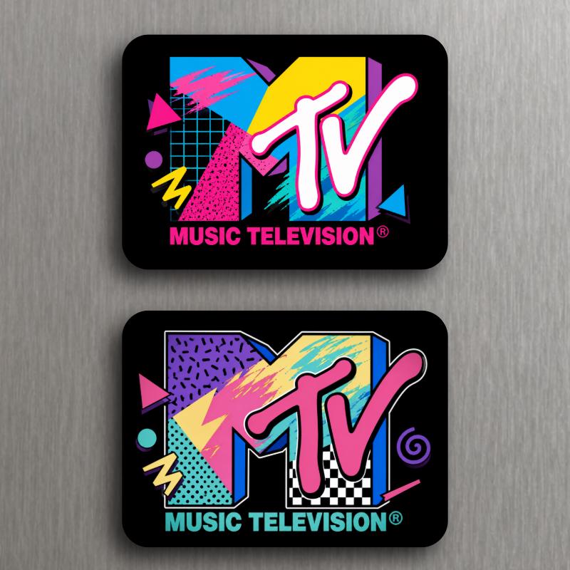 12 Retro Music Television Magnets – 80s & 90s Inspired Designs – Choose Your Favorite – 3" x 2.18" image 6