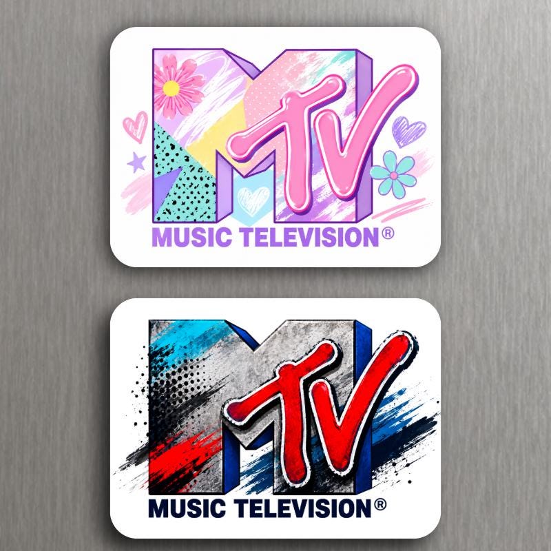 12 Retro Music Television Magnets – 80s & 90s Inspired Designs – Choose Your Favorite – 3" x 2.18" image 7