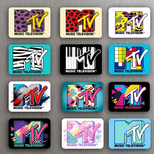 12 Retro Music Television Magnets – 80s & 90s Inspired Designs – Choose Your Favorite – 3" x 2.18" image 1