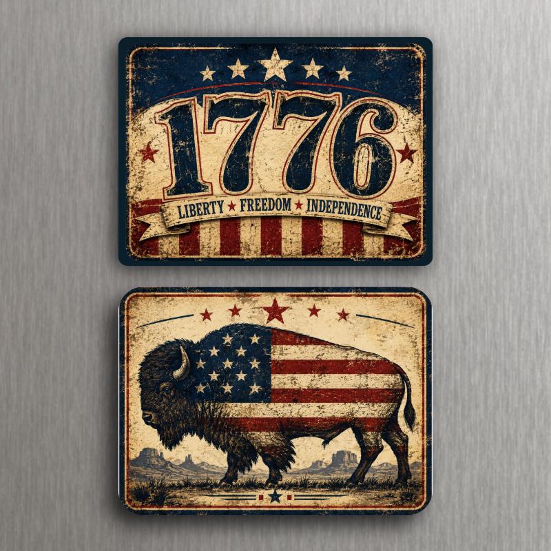 Vintage American Patriotic Magnets – USA Americana, Flag, Eagle, Liberty, 1776, Route 66 – Choose Your Design image 5