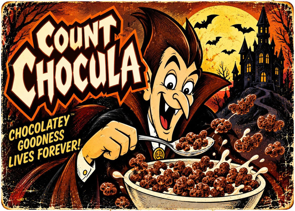 Halloween Monster Cereal Magnet – Count Chocula, Franken Berry, Boo Berry & Monster Mash-Up – Vintage Retro 3" Magnet