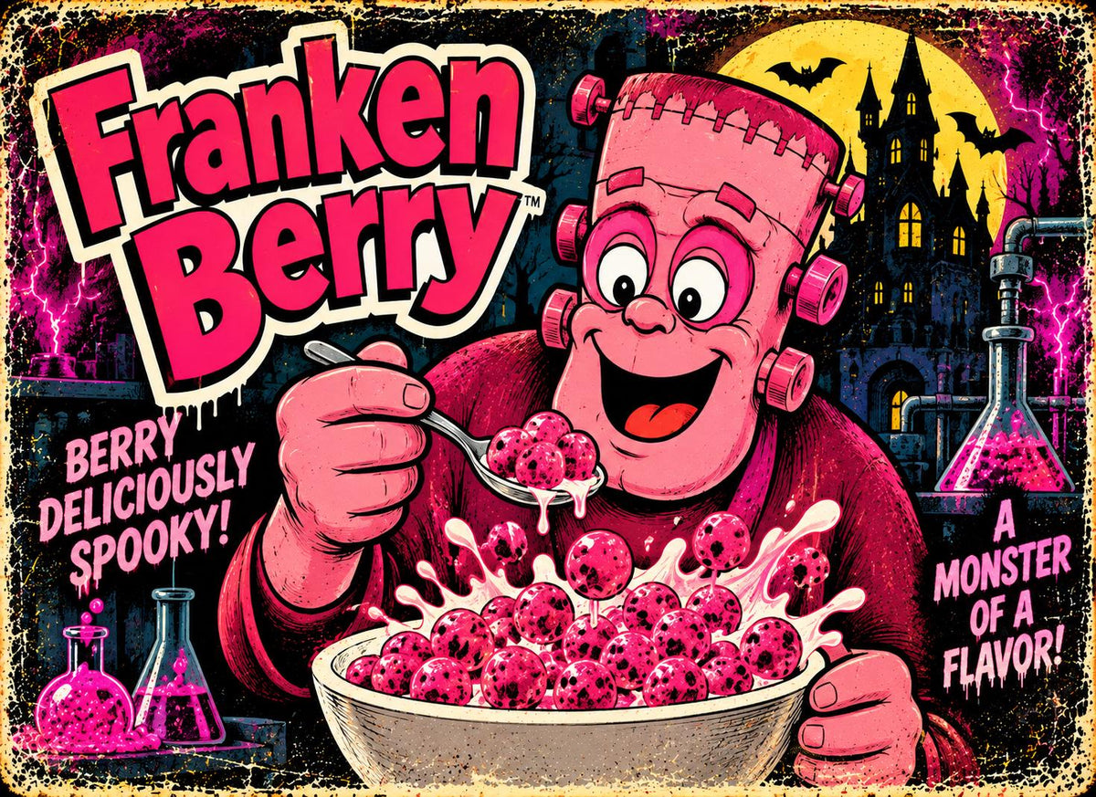 Halloween Monster Cereal Magnet – Count Chocula, Franken Berry, Boo Berry & Monster Mash-Up – Vintage Retro 3" Magnet