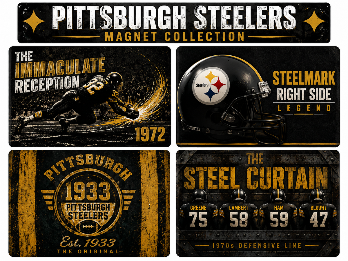 Pittsburgh Steelers Magnet Collection set of 4 large magnets