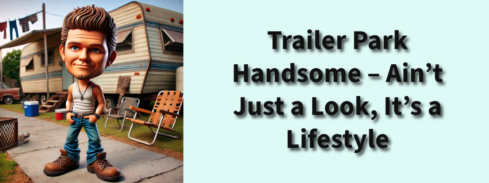 3x8 VINYL TRAILER PARK HANDSOME AUTO FUNNY BUMPER STICKER