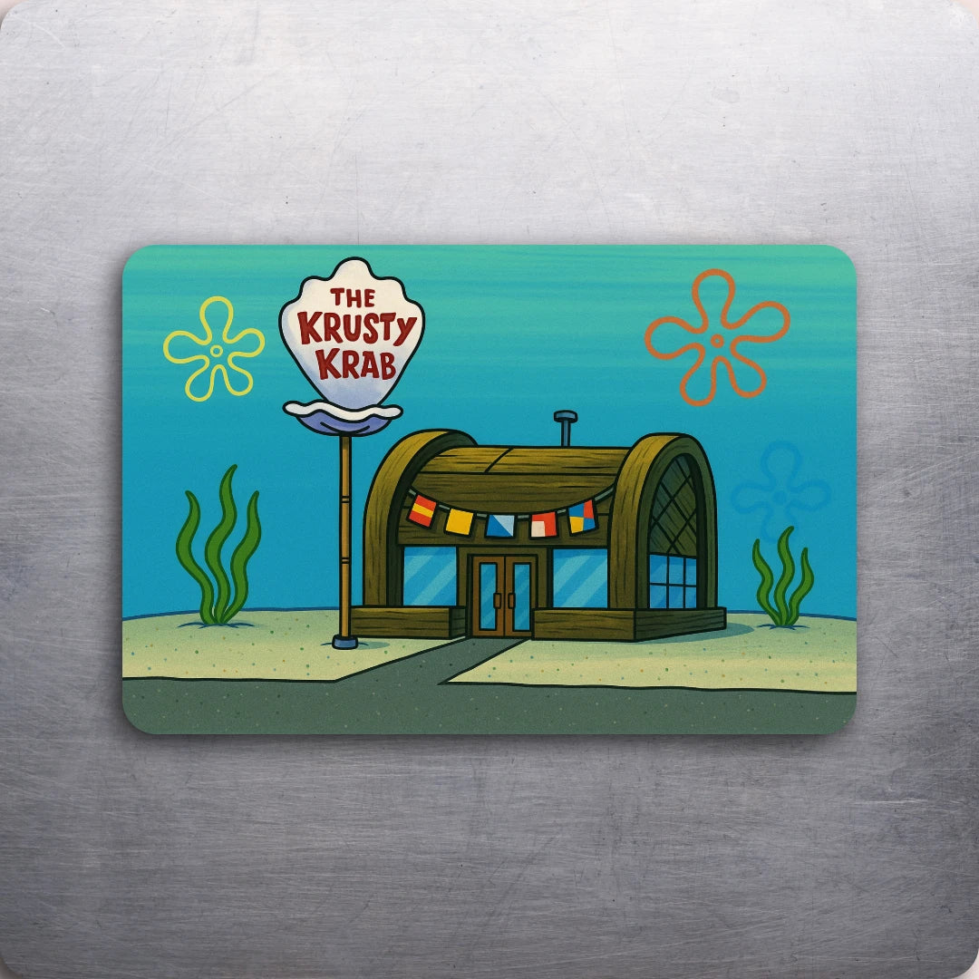 3x 2 Sponge Bob The KRUSTY Krab Fridge Refrigerator Magnet