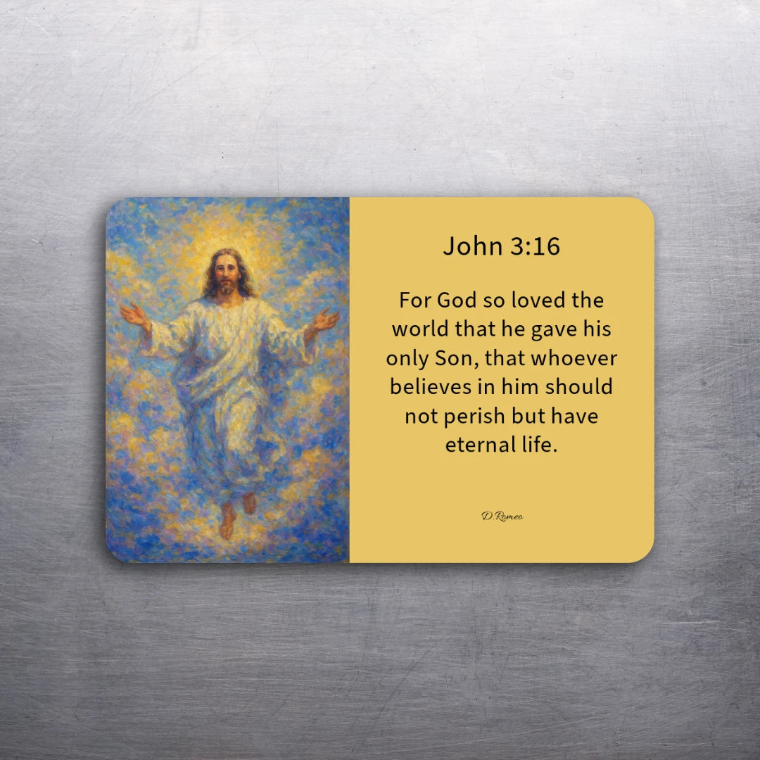 3x2 Bible Verse John 3:16 Spiritual Fridge Refrigerator Magnet (D.Romeo)
