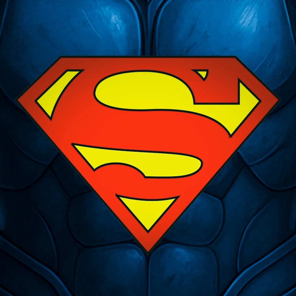 Superman Logo Sticker Text Logo Vinyl Decal (Group of 2) - Different Sizes