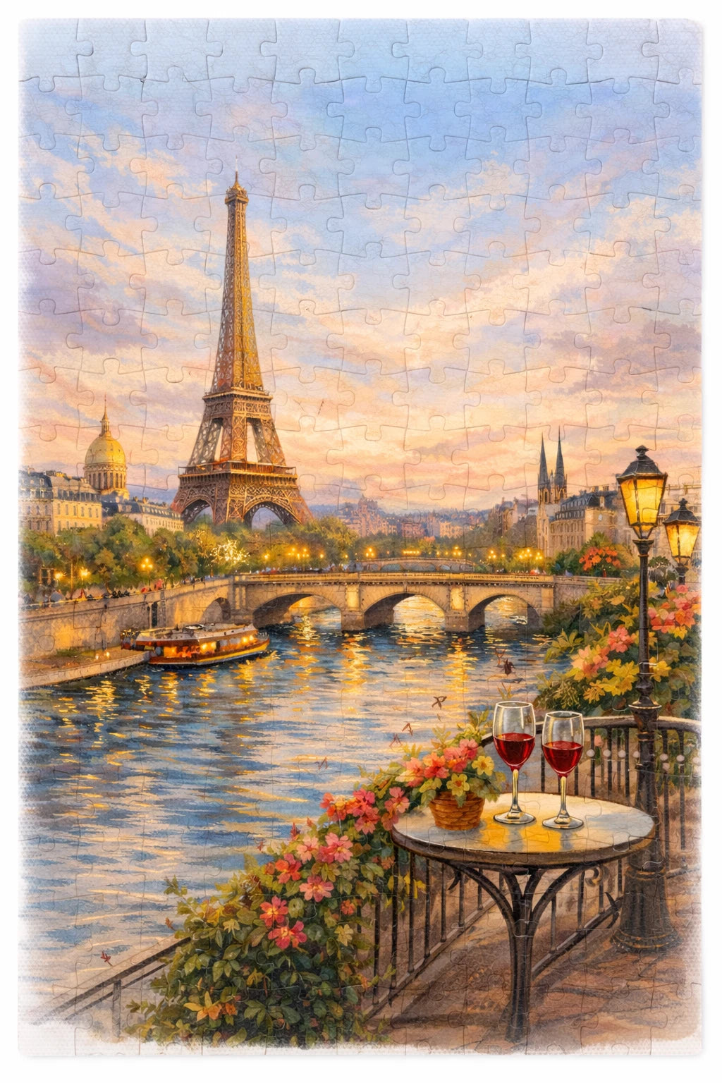 Home Decor Paris Art Puzzle 120 Pieces | Eiffel Tower Romantic Cityscape