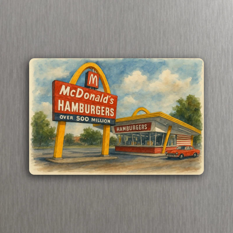 3x 2 Vintage Style Art McDonald's Art Fridge Refrigerator Magnet