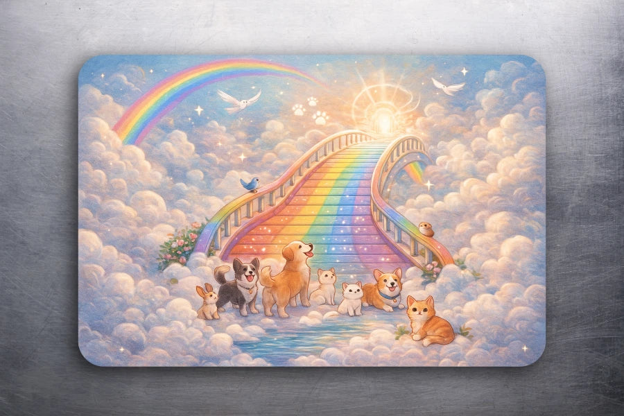 3x2 Rainbow Bridge Animal Heaven Spiritual Cat Art Fridge Refrigerator Magnet