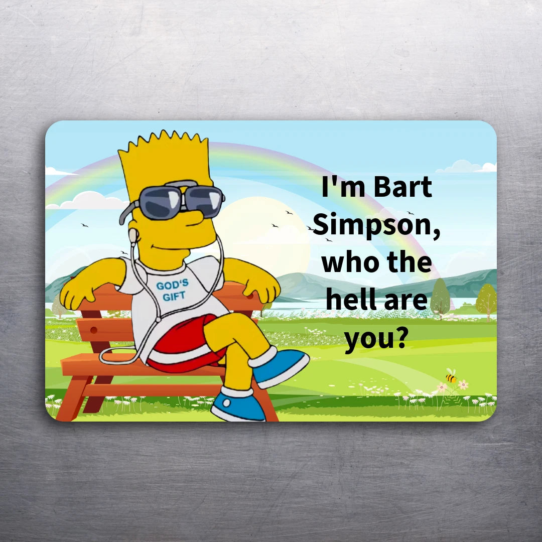 3x 2 Vintage Art Bart Simpson (Who the Hell Are You?) Fridge Refrigerator Magnet