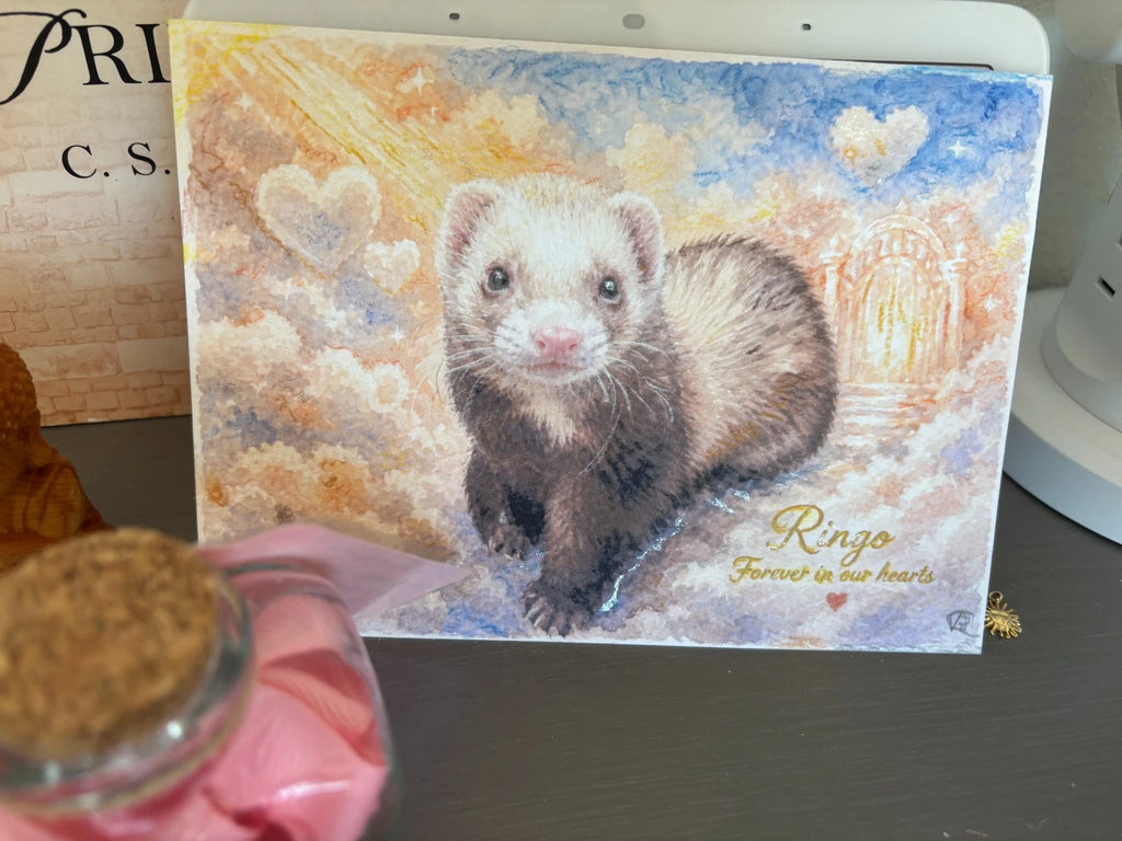 Custom Watercolor Painting from Photo: Personalized Portrait Pet Cat Animal Art