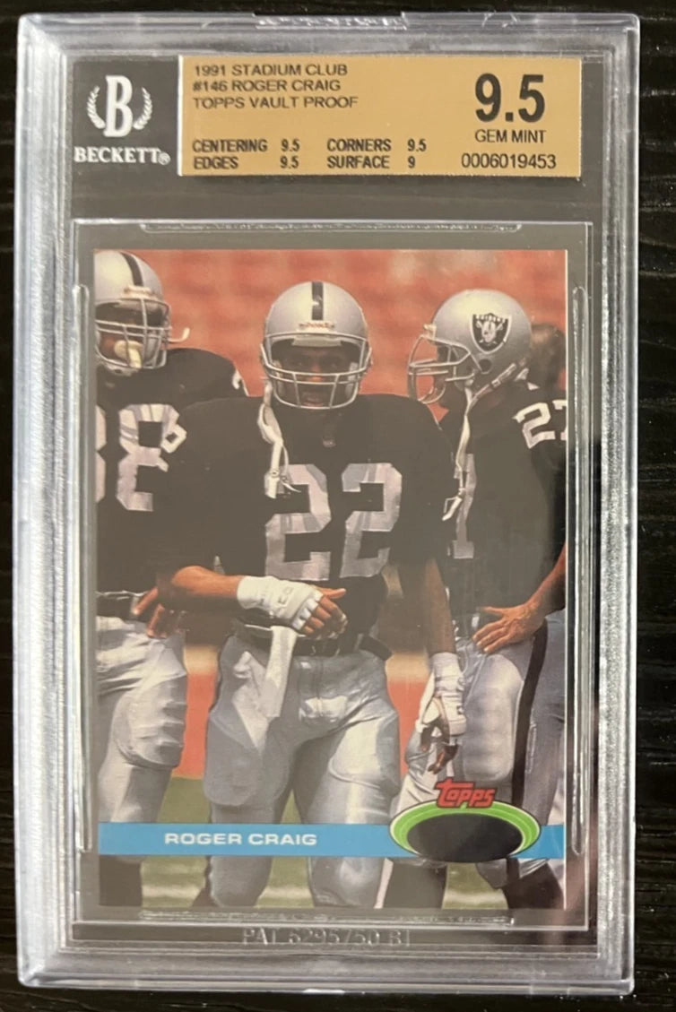 1/1 BGS 9.5 1991 Topps Roger Craig (No Foil Front) Blank Back Topps Vault Proof