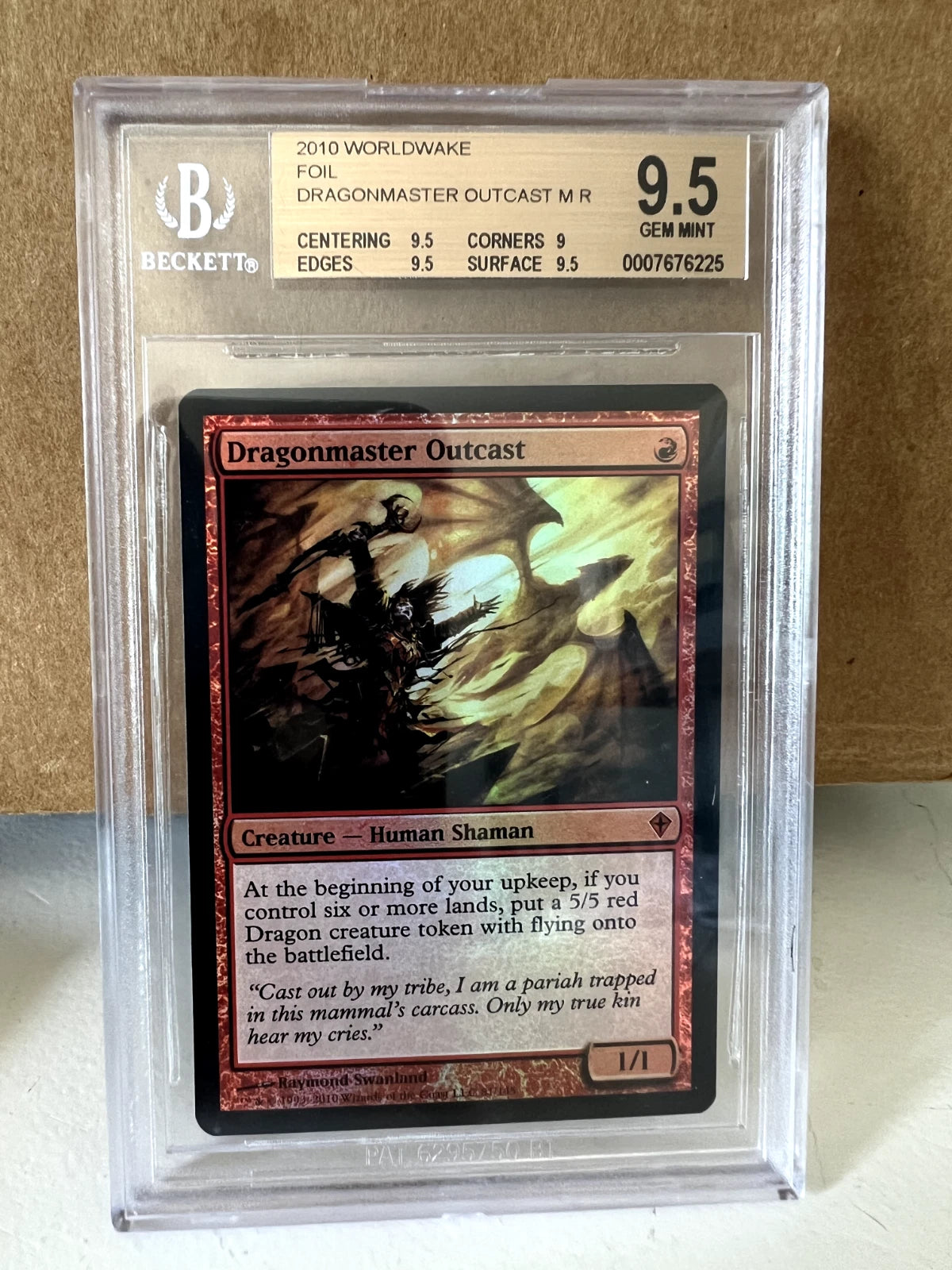 3x BGS 9.5 Dragonmaster Outcast 1x Foil MTG Worldwake & 2x Foil Battle Zendikar