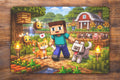 7.5 x 5.1 Inches Minecraft Steve Bees Wolf Cat - 48-Piece Mini Art Puzzle Gift