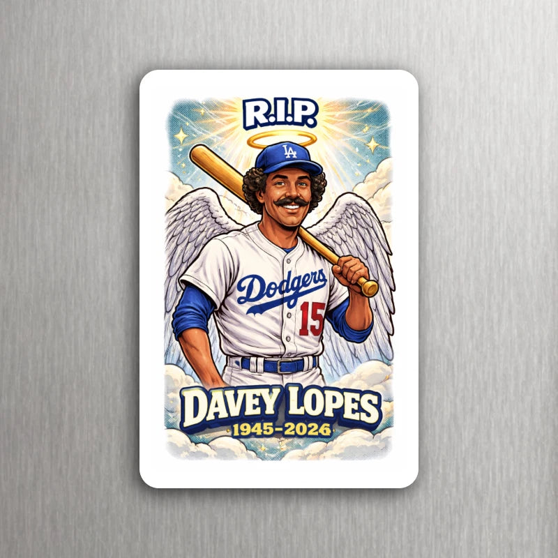 3 x 2 Davey Lopes RIP Art LA Los Angeles Dodgers #15 Fride Refrigerator MAGNET