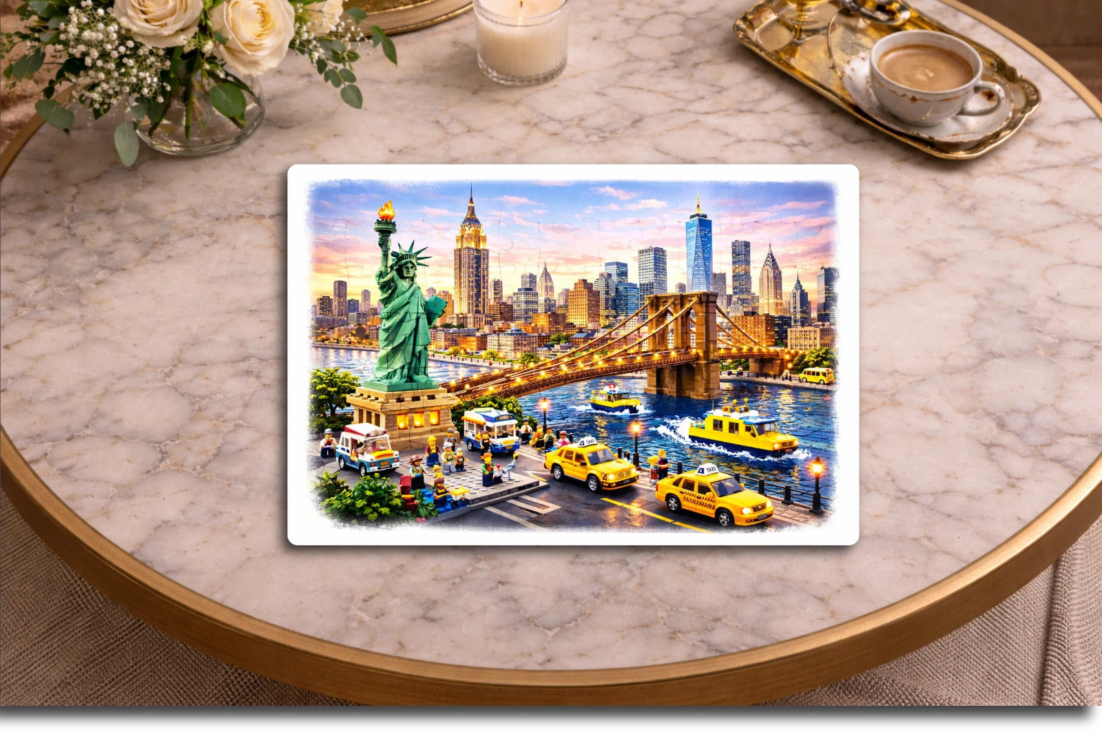 New York Style Puzzle 120 Pieces | NYC Skyline Statue of Liberty