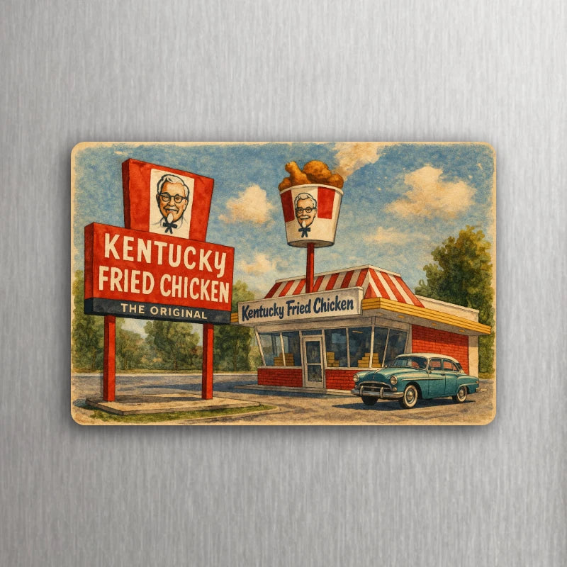 3x 2 Vintage Style KFC Kentucky Chicken Art Fridge Refrigerator Magnet (D.Romeo)