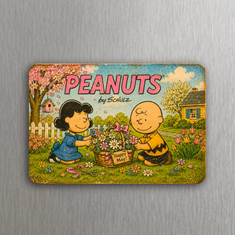 Seasonal Peanuts Magnet | Winter Spring Summer Fall 3 x 2 Fridge Magnet Vintage