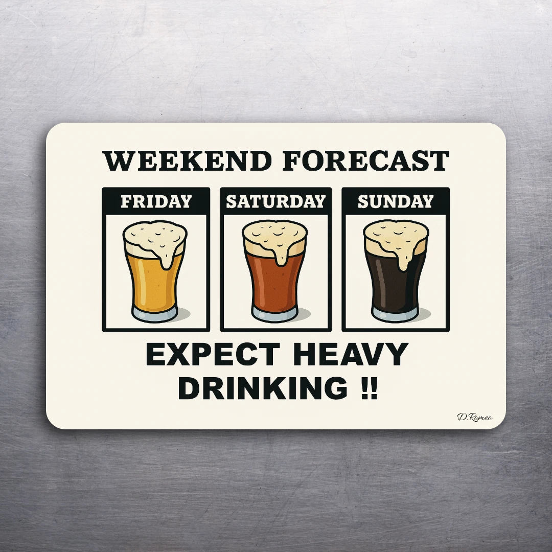 3x2 Funny Beer Drinking Weekend Forecast Fridge Refrigerator Magnet (D.Romeo)