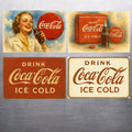 Laptop Tablet Bottle Case GLOSSY VINTAGE Coca Cola Coke Art Stickers - SET OF 4