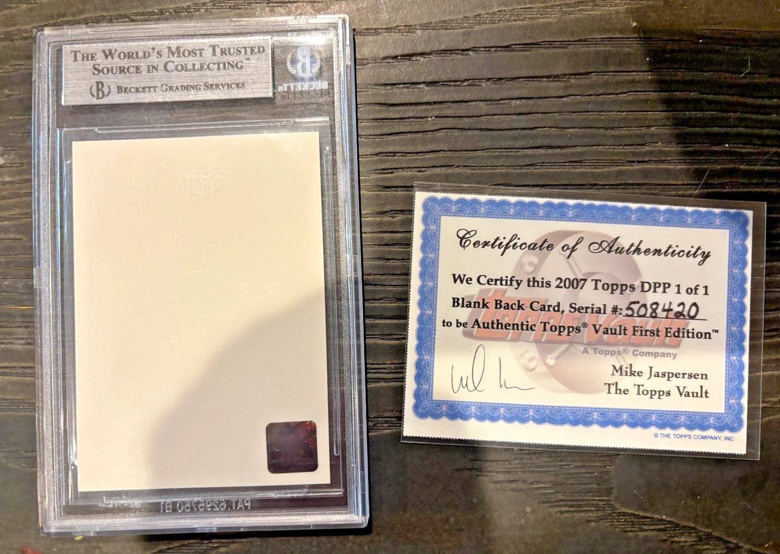 BGS LaDainian Tomlinson Topps Vault Proof Edition DPP #8 Blank Back COA #'d 1/1