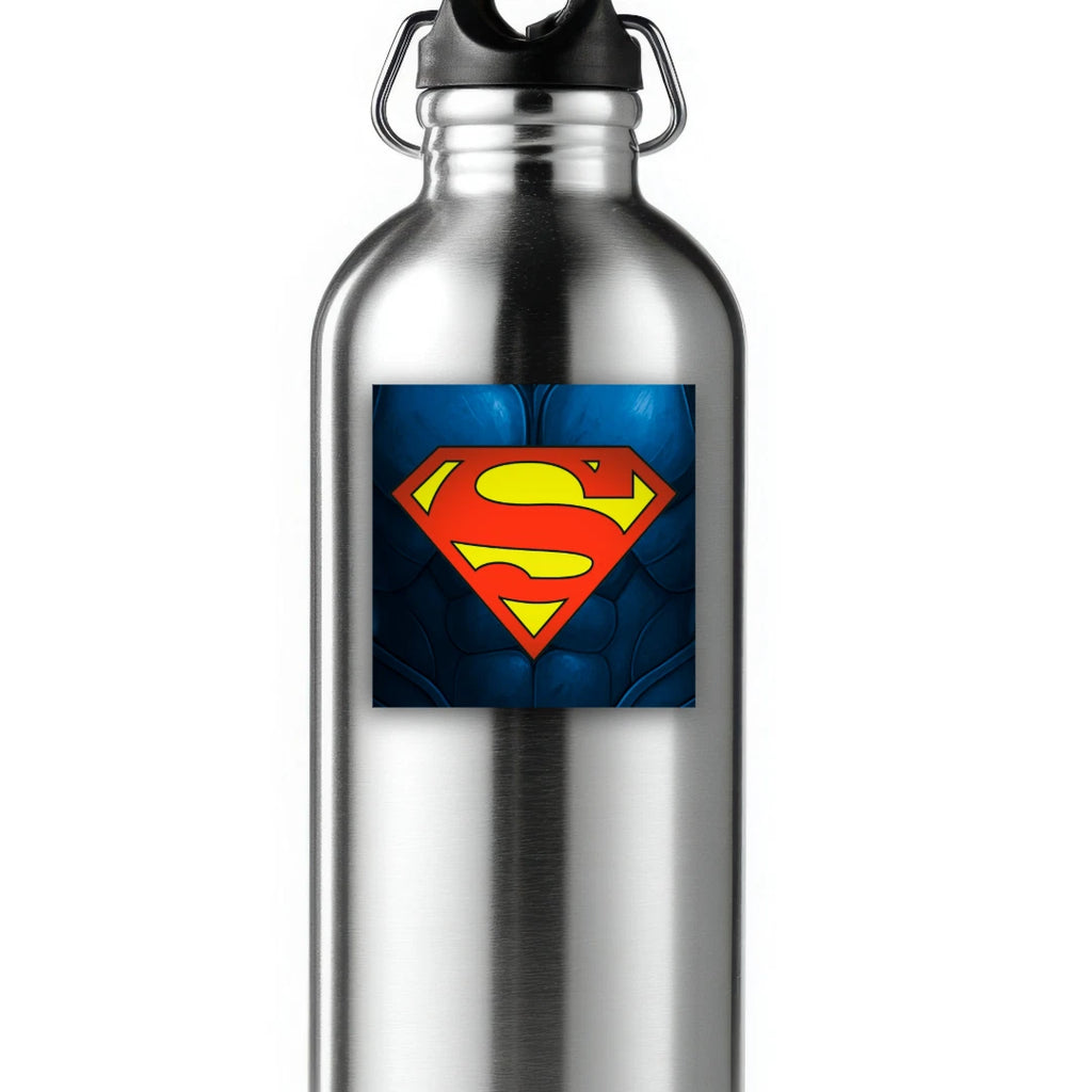 Superman Logo Sticker Text Logo Vinyl Decal (Group of 2) - Different Sizes