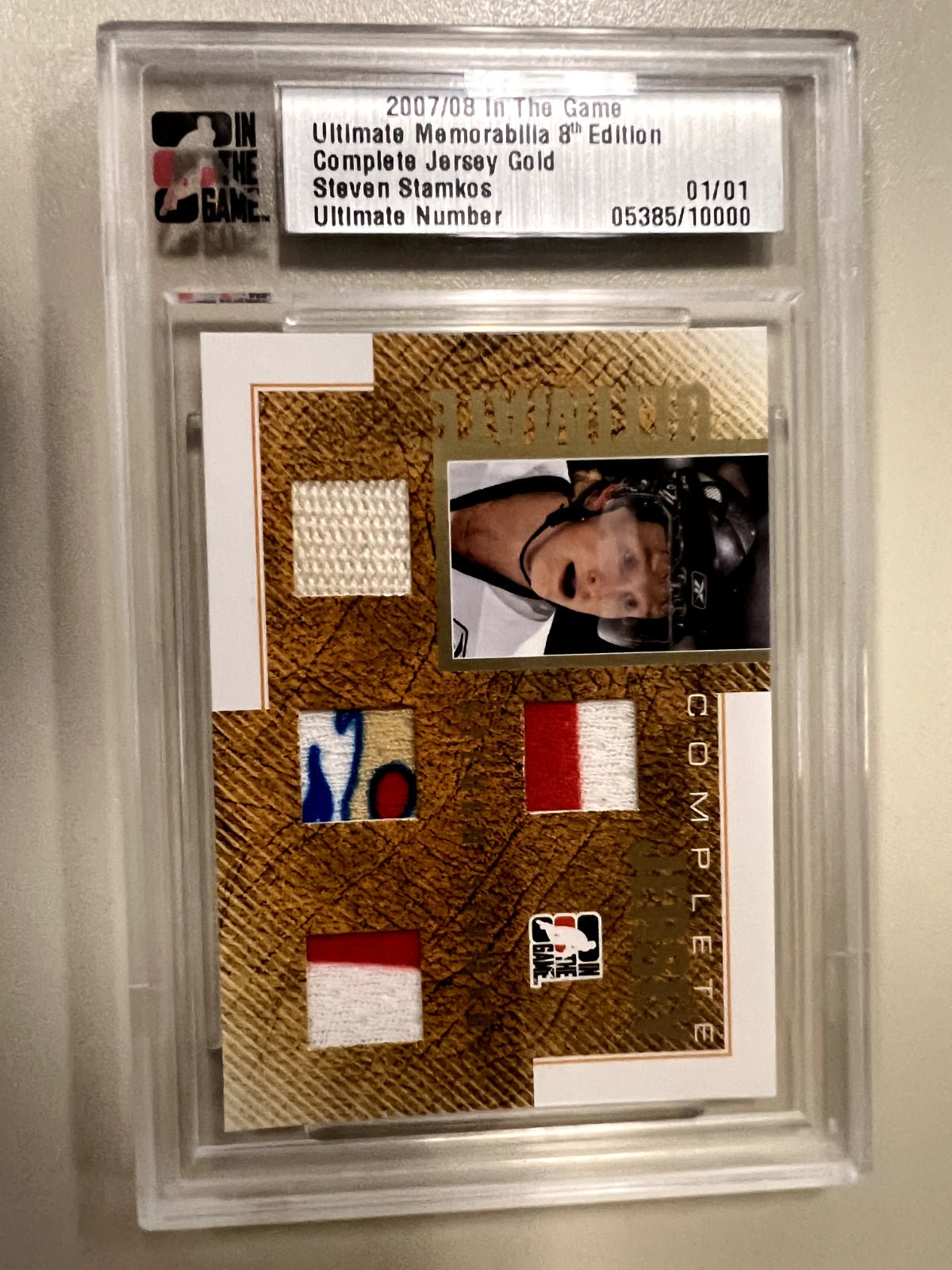 2007 ITG Ultimate Memorabilia Complete Jersey Gold #'d 1/1 Steven Stamkos RC