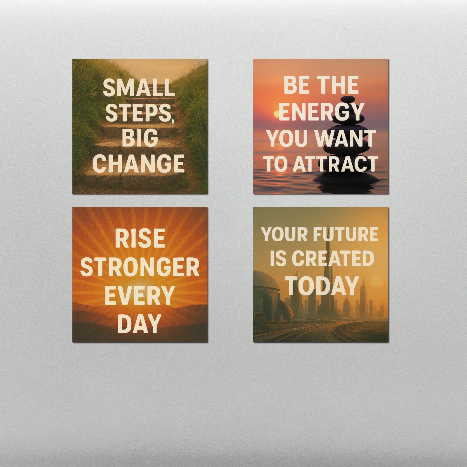 Uplifting & Motivational Laptop Tablet Bottle Case GLOSSY Stickers (SET OF 4)