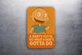 3x 2 Vintage 90's Rugrats Tommy A Baby's Gotta Do Art Fridge Refrigerator Magnet