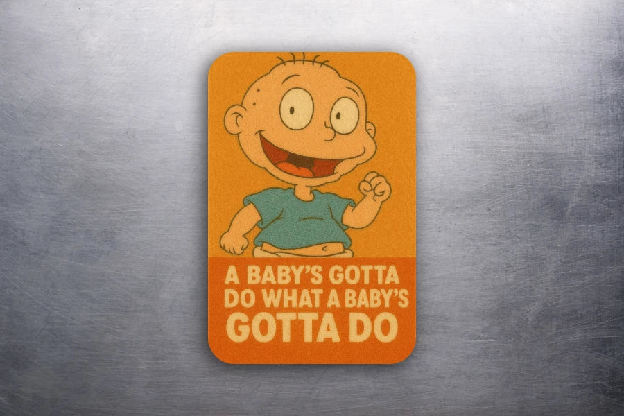 3x 2 Vintage 90's Rugrats Tommy A Baby's Gotta Do Art Fridge Refrigerator Magnet