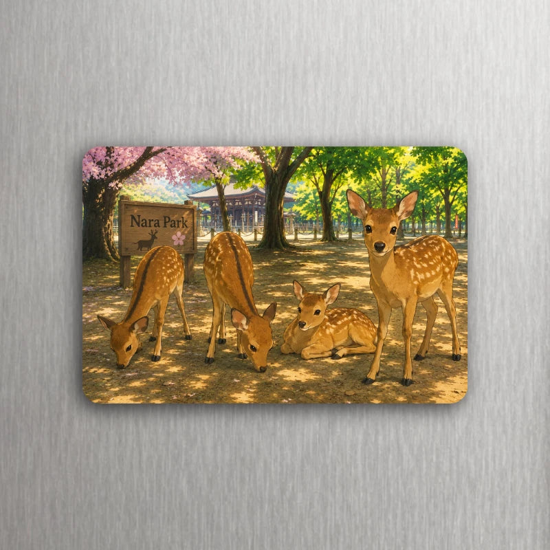 Japan Anime Art (Nara, Tokyo, Shibuya, Cherry Blossoms, Kyoto) Magnet – Choose