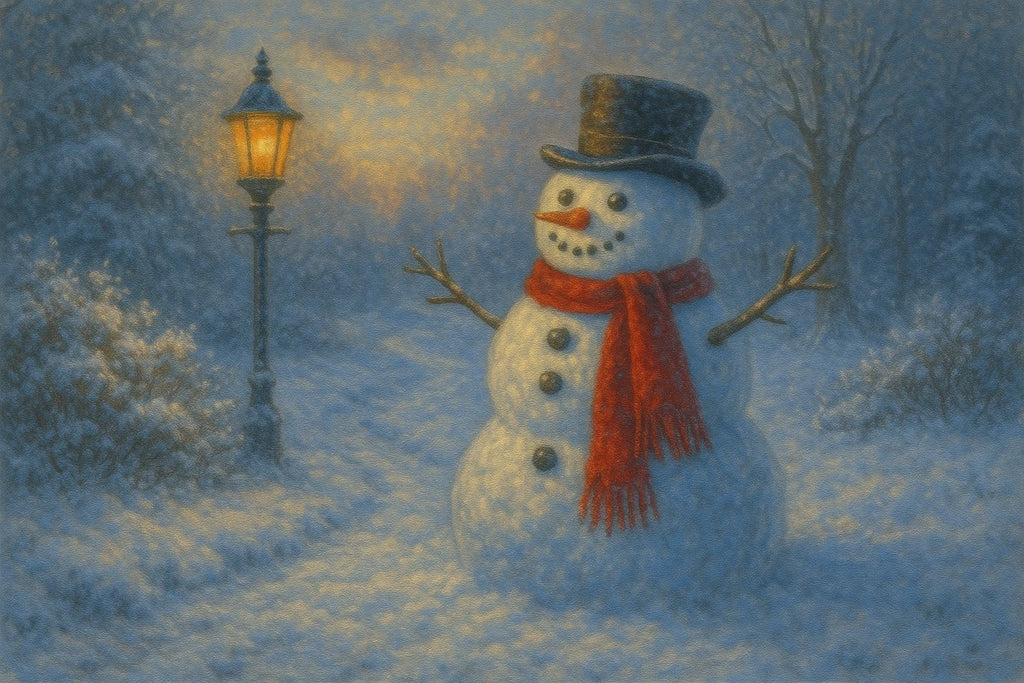 8"x 5" Thomas Kinkade Style Christmas Art Print Sticker Stickers - Group of 2