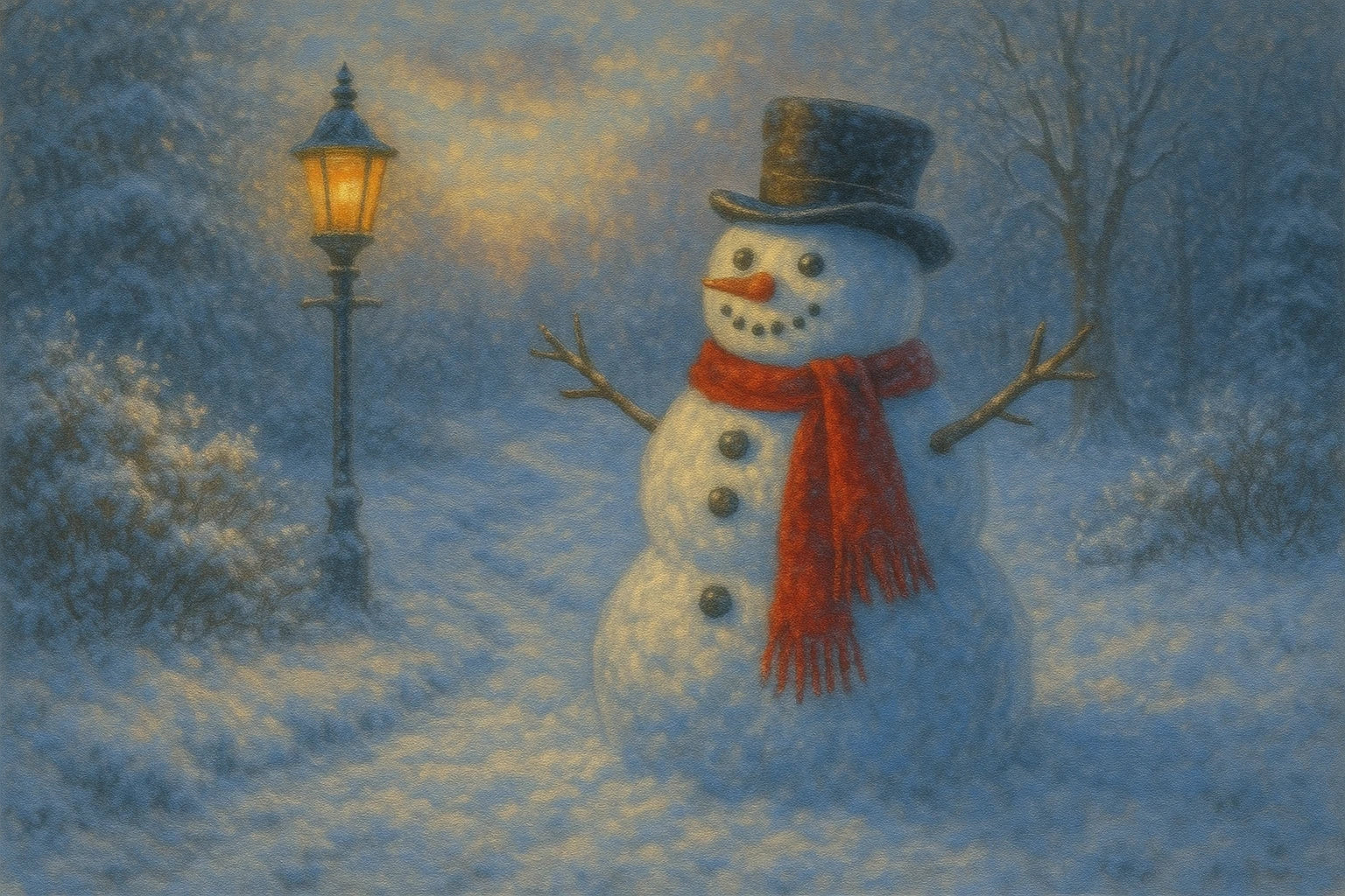 8"x 5" Thomas Kinkade Style Christmas Art Print Sticker Stickers - Group of 2