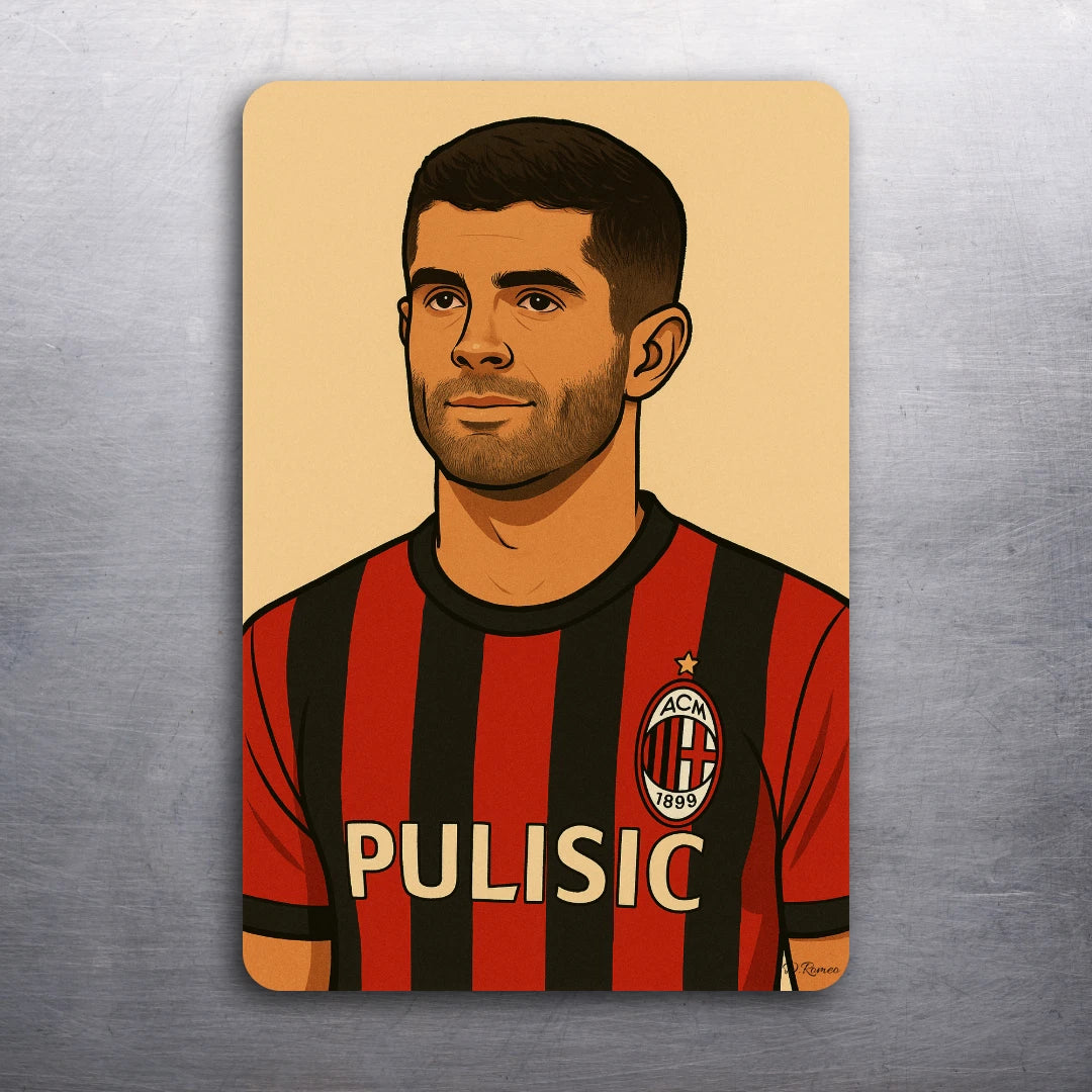 3 x 2 Christian Pulisic AC MILAN #10 Art (D.Romeo) Fride Refrigerator Car MAGNET