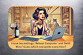3x2 Funny Wine Drinking Computer Lady Meme Fridge Refrigerator Magnet (D.Romeo)