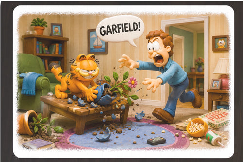 11.4 x 7.75 Inches Garfield the Cat Jon Kitty Mess - 120-Piece Puzzle Art Gift