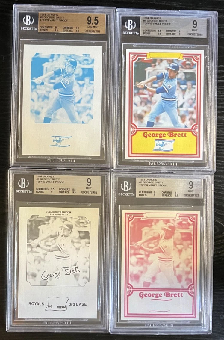 1/1 BGS 9s & 9.5 1981 Topps Drake's #5 George Brett Vault Proof (Entire Set)/1