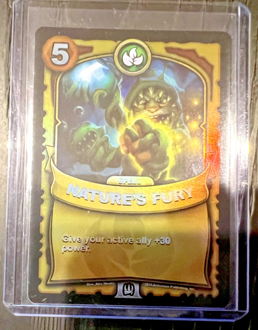 Nature's Fury GOLD FOIL Battlecast Skylanders CCG Card